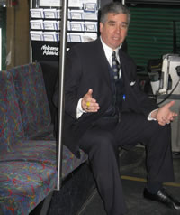 Vice Mayor Bruce Kelly on an AMTRAN Bus
